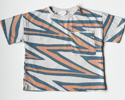 Zara Blue & Orange ZigZag Stripes T-Shirt (3-4 Years)