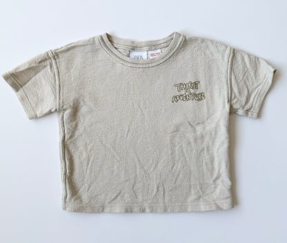 Zara Tan & Green “Thirsty For Adventure” T-Shirt (9-12 Months)