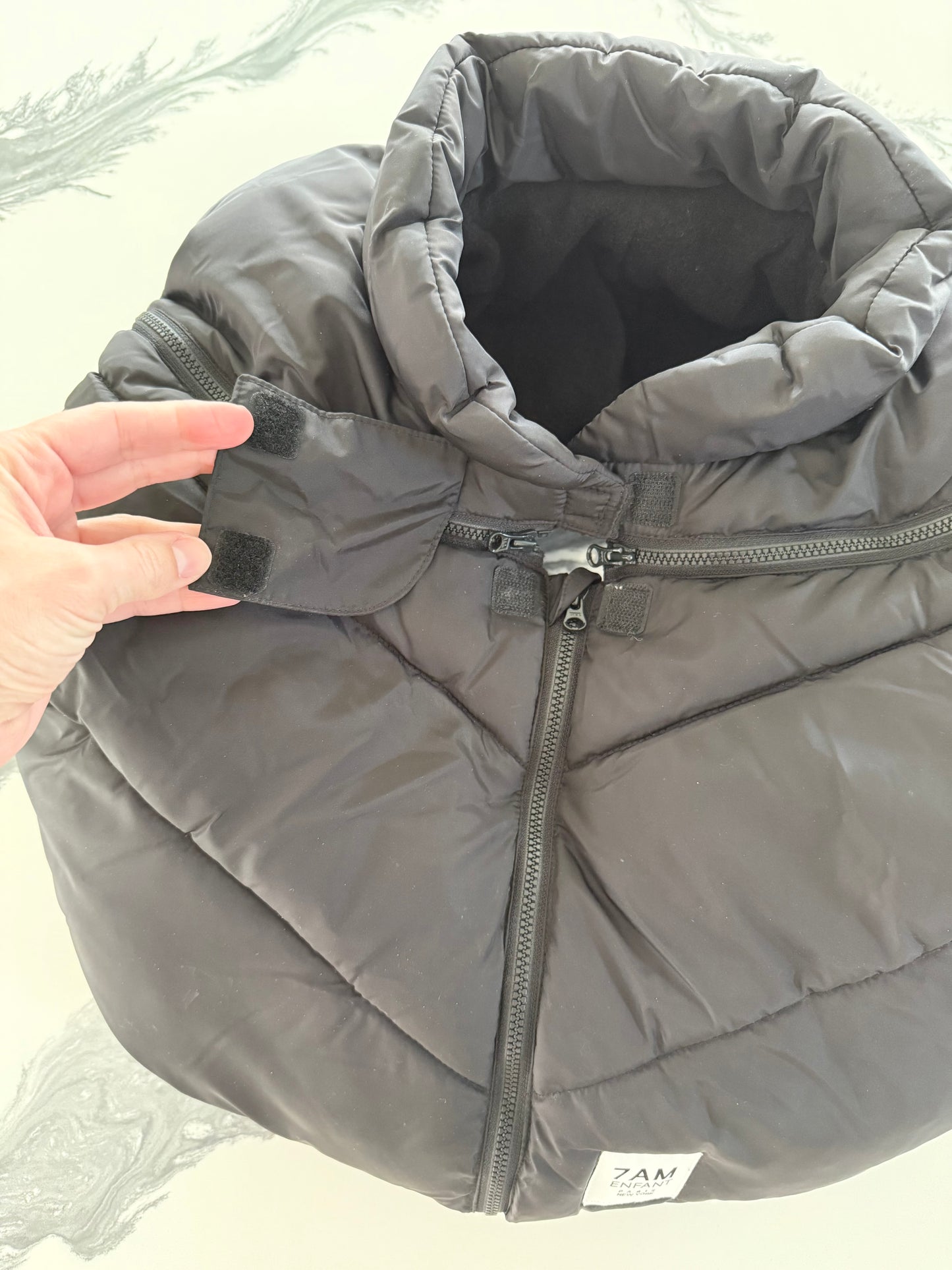 7AM Car Seat Cocoon Cover - Black - One Size (0-12 Months)