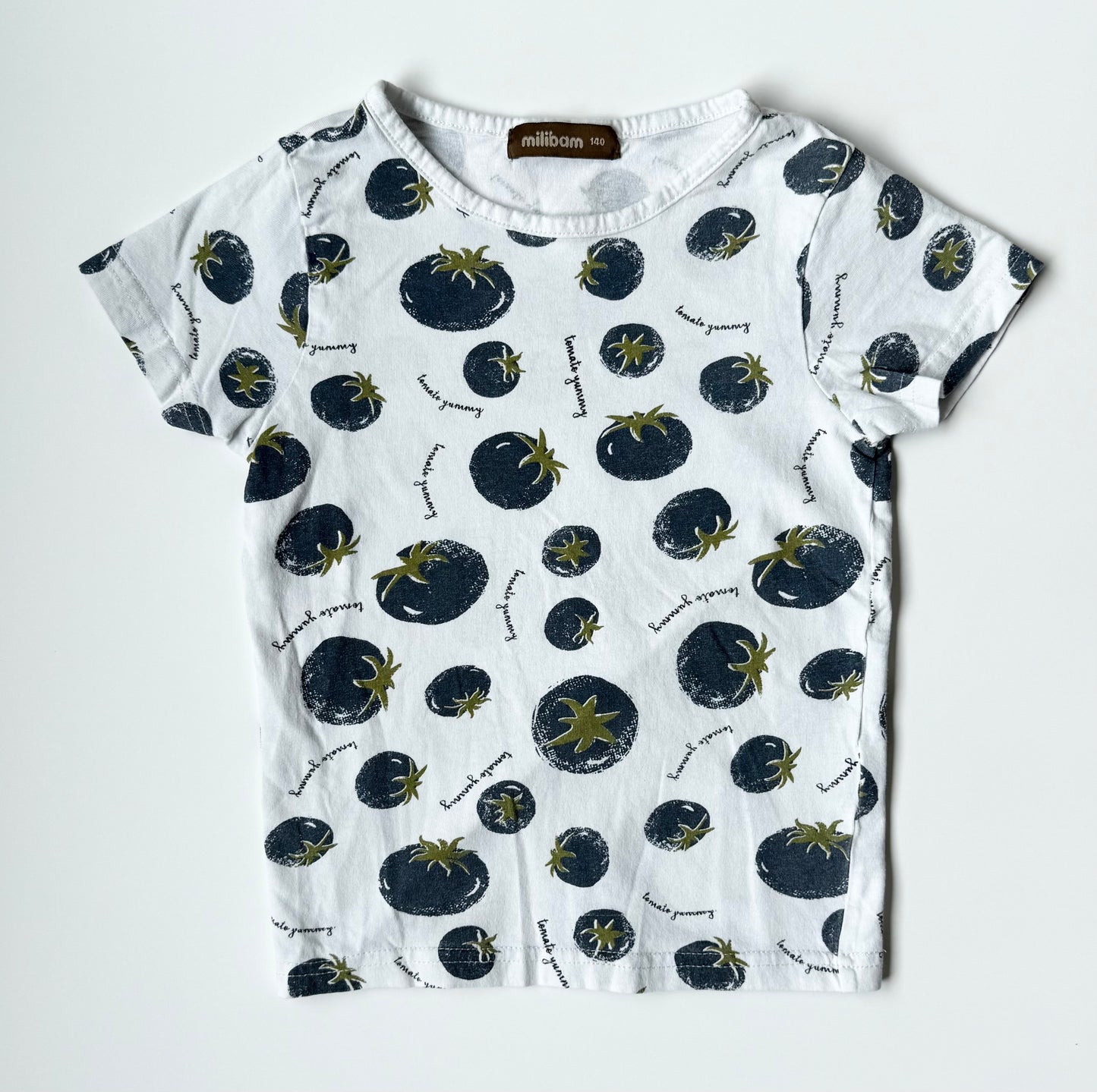 Milibam White & Blue Tomatos T-Shirt (3/4T)