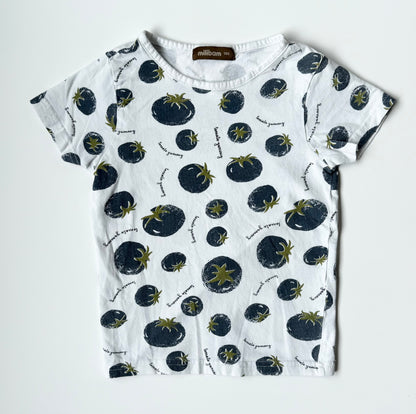 Milibam White & Blue Tomatos T-Shirt (3/4T)