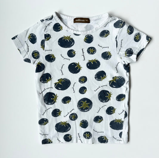 Milibam White & Blue Tomatos T-Shirt (3/4T)