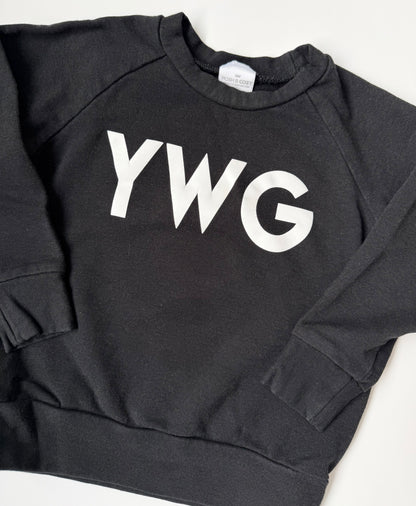 Posh & Cozy Black “YWG” Pullover (1T)