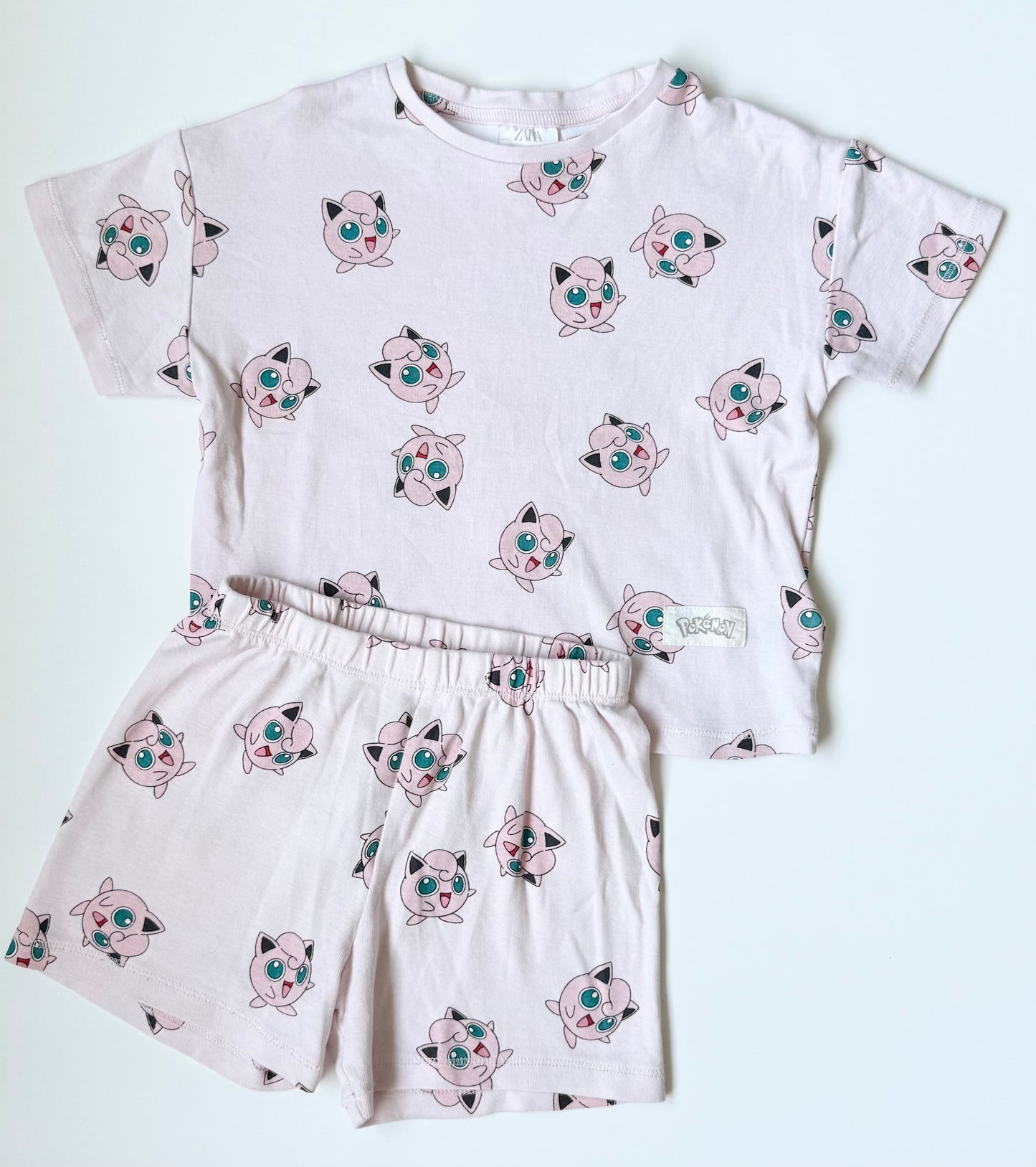 Zara x Pokemon Pink Jigglypuff T-Shirt & Matching Shorts Set (4 Years)