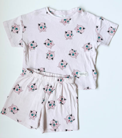 Zara x Pokemon Pink Jigglypuff T-Shirt & Matching Shorts Set (4 Years)