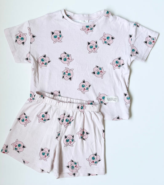 Zara x Pokemon Pink Jigglypuff T-Shirt & Matching Shorts Set (4 Years)