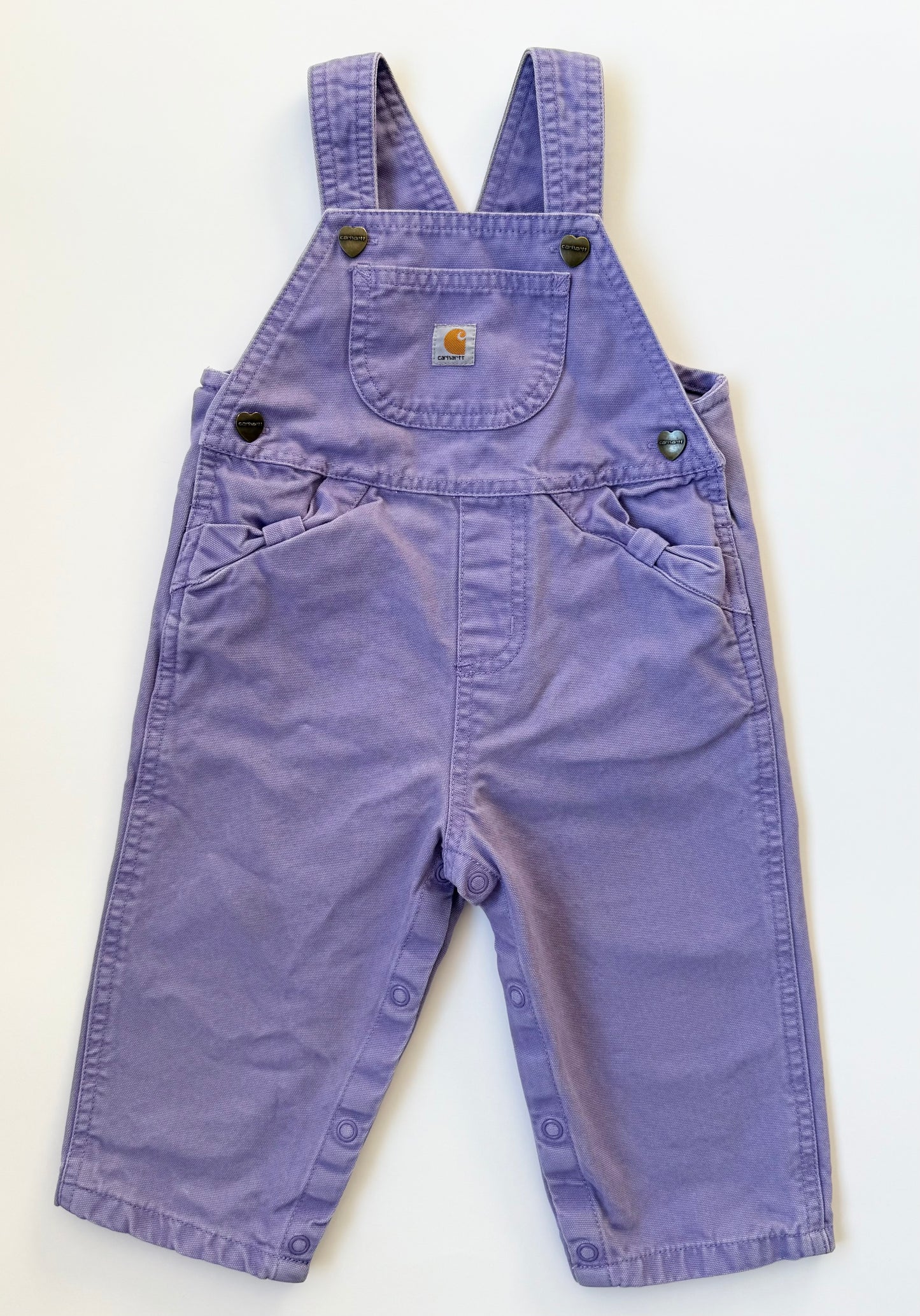 Carhartt Purple Bow Pocket Overalls (18 Months)