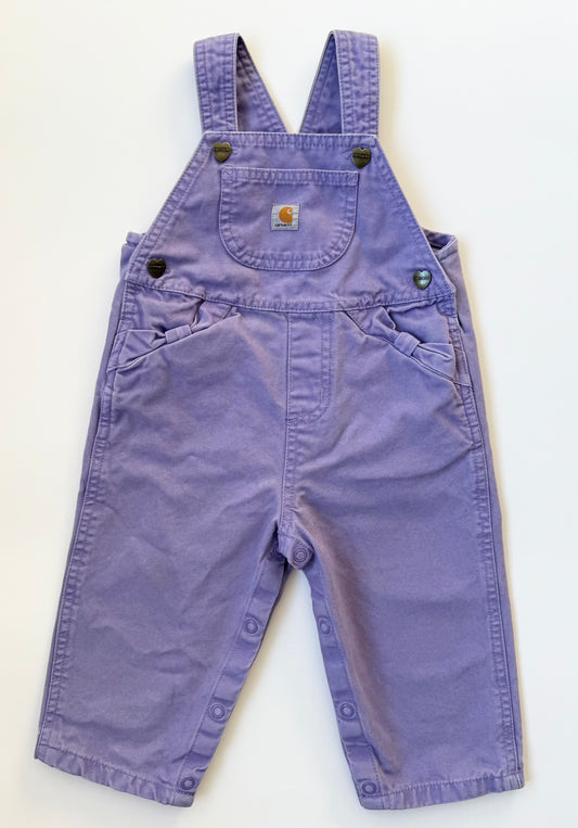 Carhartt Purple Bow Pocket Overalls (18 Months)