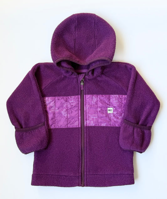 MEC Purple Woodland Creatures Fleece Hooded Zip Up (18 Months)
