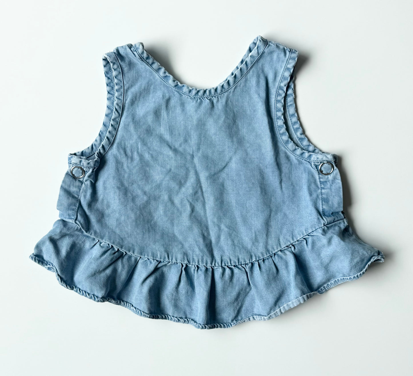Zara Light Denim Peplum Cropped Tank Top (5-6 Years)