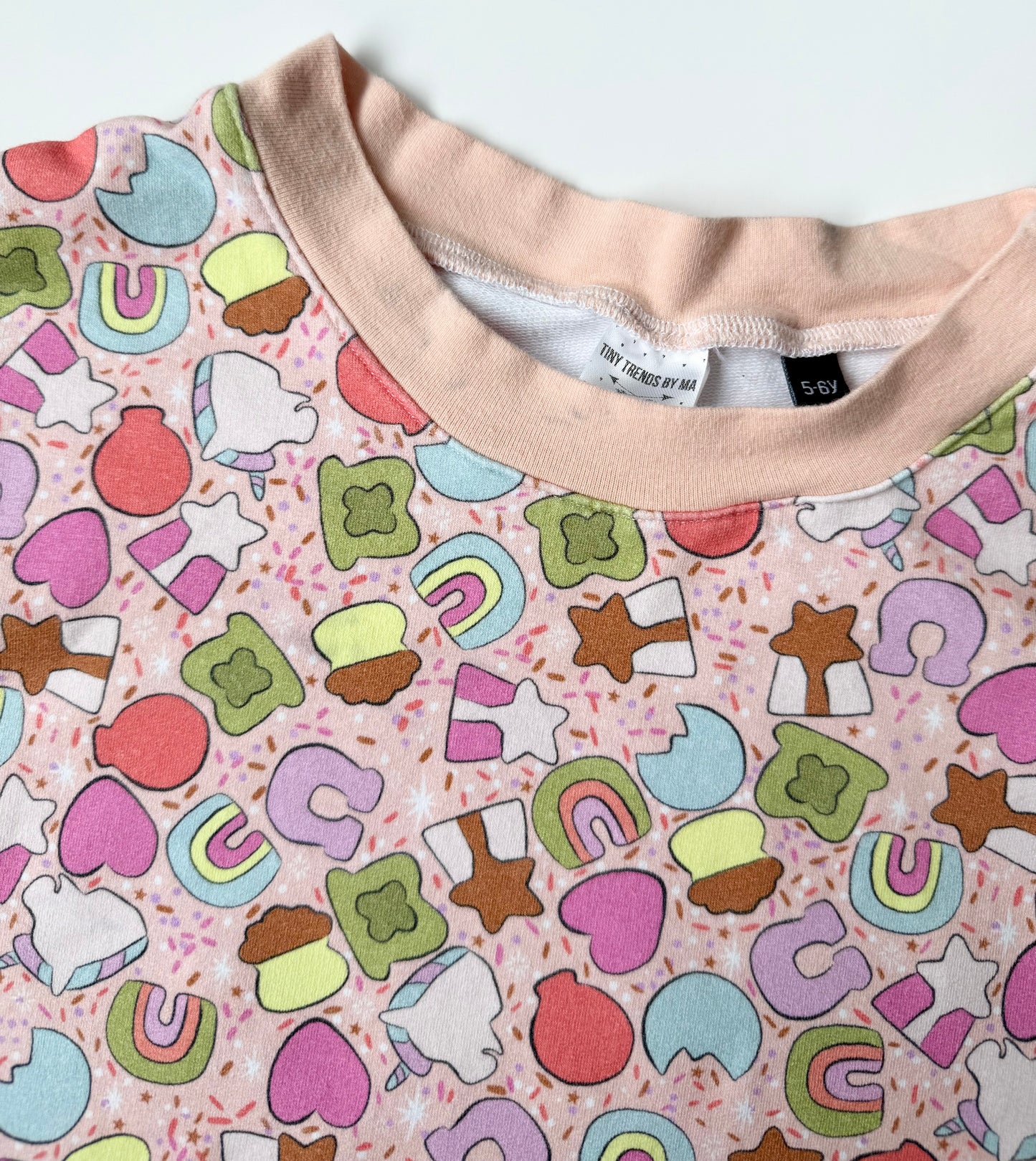 Tiny Trends By Ma Pink Lucky Charms Pullover Sweater (5-6 Years)