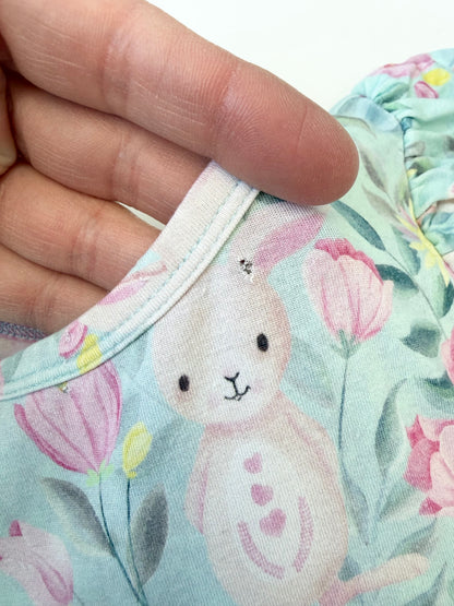 Birdie Bean Blue & Pink Bunnies Short Sleeve Dress (4T)