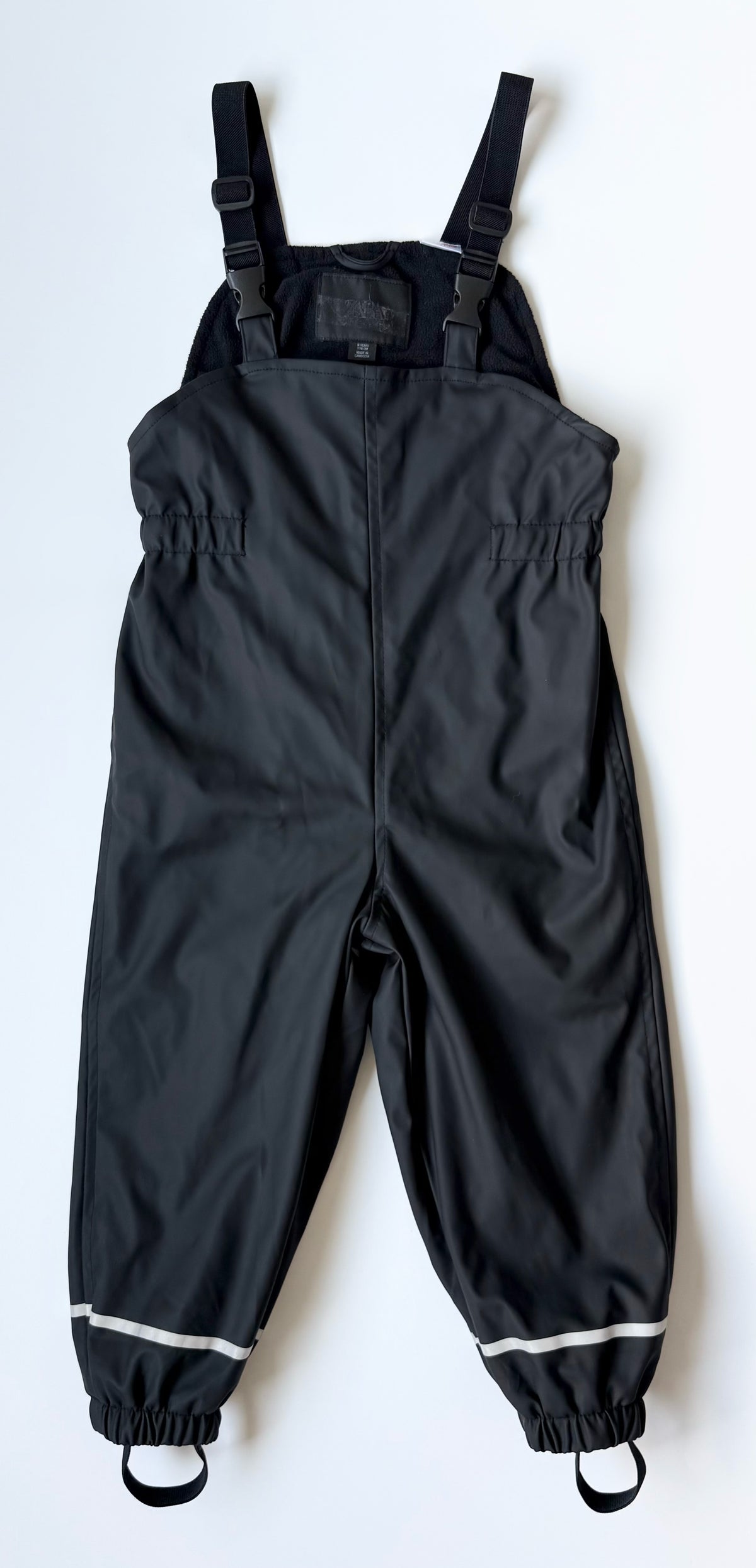 Zara Black Bib Rubberized Overall Splash Pants (6 Years)