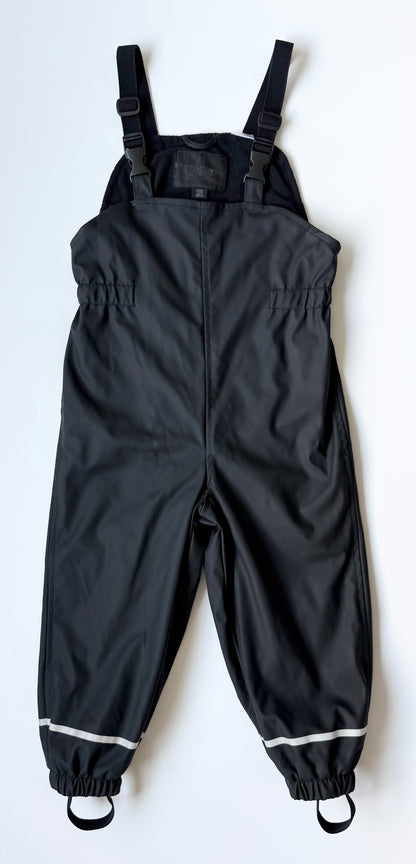 Zara Black Bib Rubberized Overall Splash Pants (6 Years)