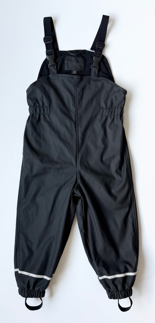Zara Black Bib Rubberized Overall Splash Pants (6 Years)