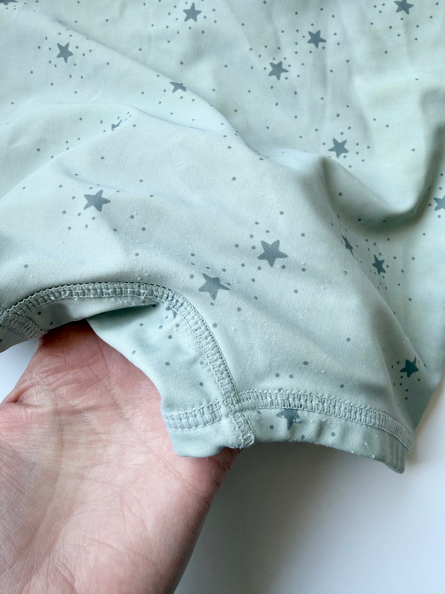 Quincy Mae Green Stars Short Rashguard One Peice Swimsuit (18-24 Months)