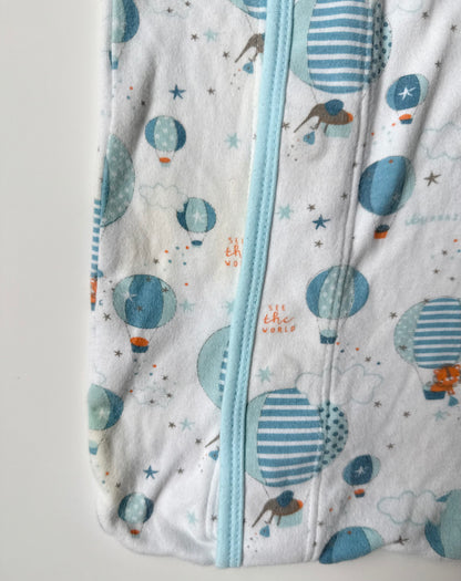 Smart Close by Magnificent Baby Blue Hot Air Balloons Magnetic Closures Sleep Bag (Newborn)