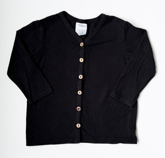 Tiny Button Apparel Black Button Up Cardigan (2/3T)