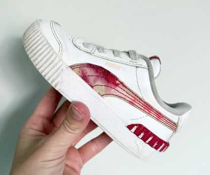 Puma White & Red Tie Dye Stretch Lace Sneakers (9)