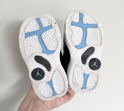 Jordan 6 Rings Shiny Black & Baby Blue High Top Stretch Lace & Velcro Sneakers (5)