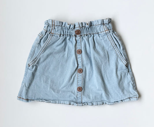 Souris Mini Light Denim Stripped Paper Bag Waisted Skirt (4T)