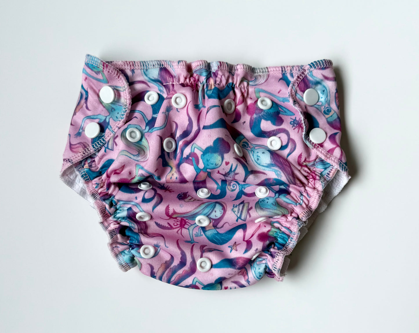 Apple Cheeks Pink Mermaids Reusable Swim Diaper (One Size)