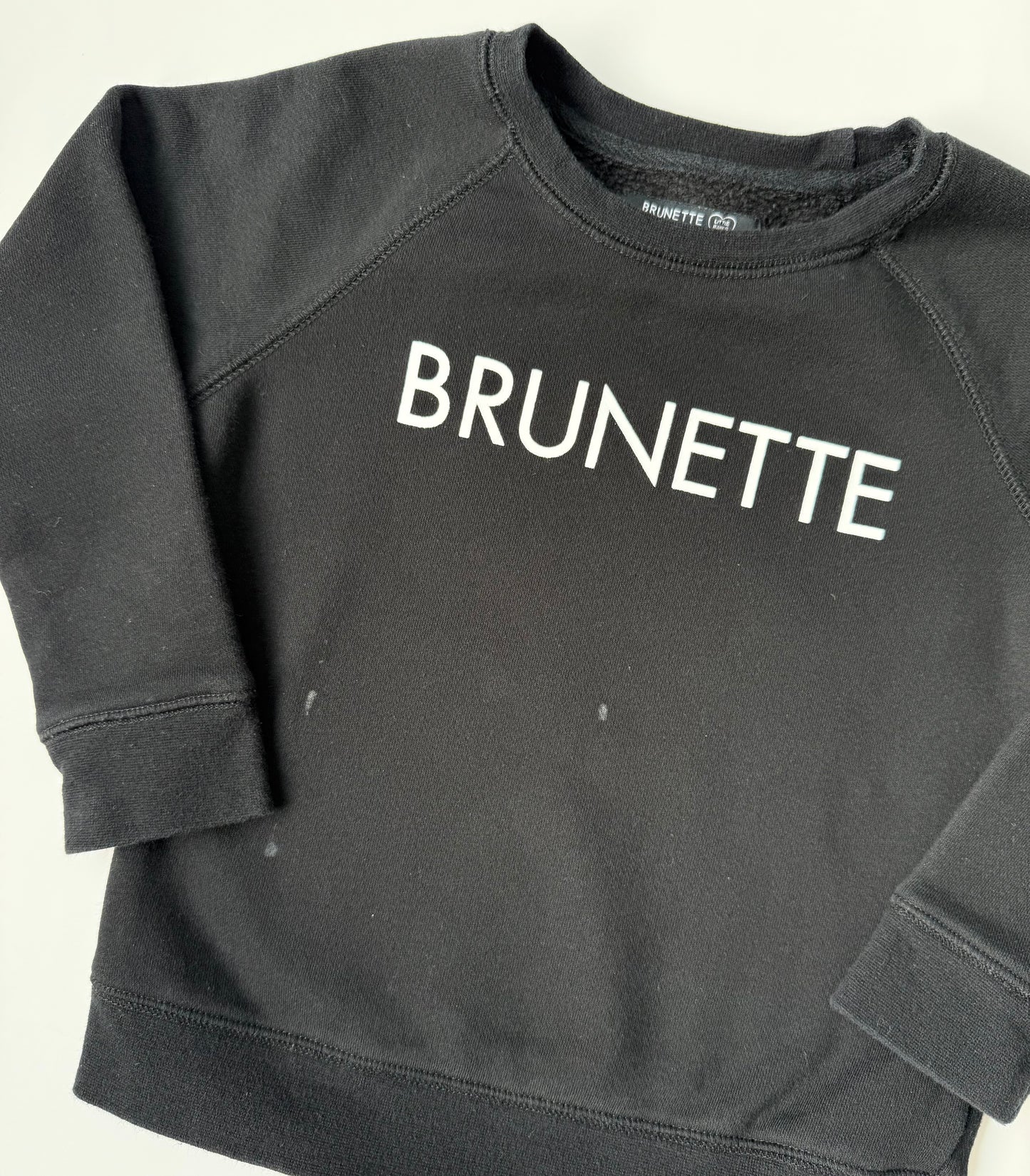 Brunette the Label Black “Brunette” Crewneck Sweater (4/5 Years)