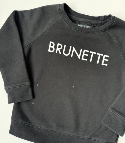 Brunette the Label Black “Brunette” Crewneck Sweater (4/5 Years)