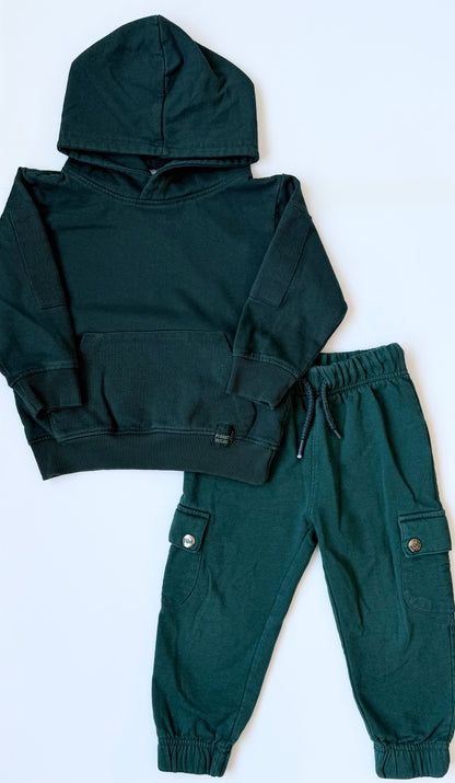 Mo Kids Dark Green Sweater & Pants Set (3/4 Years)