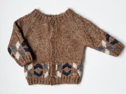 Souris Mini Brown Knit Birdie Sweater (3-6 Months)