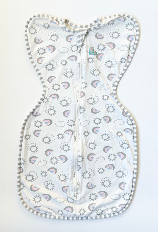 Love to Dream Designer Grey Rainbows Swaddle Up Original (Small)