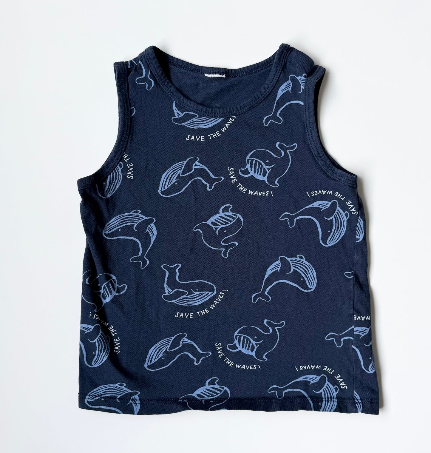 H&M Blue “Save The Waves” Whale Tank Top (12-18 Months)
