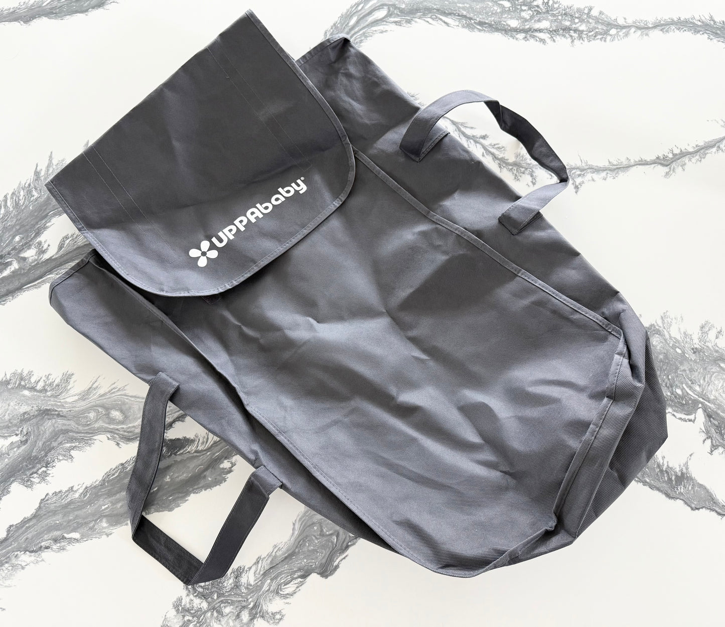 Uppababy V2 Bassinet for Stroller in Sierra Dune Knit Silver Black Leather