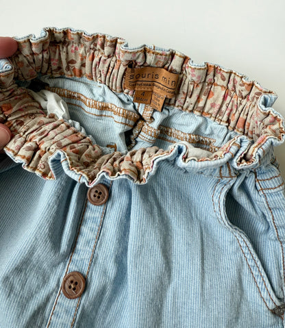 Souris Mini Light Denim Stripped Paper Bag Waisted Skirt (4T)
