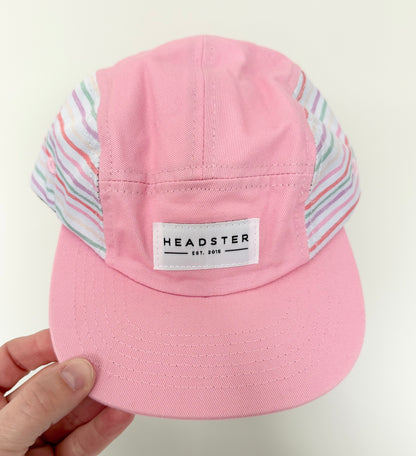 Headster Pink Striped Relaxed SnapBack Hat (52CM)