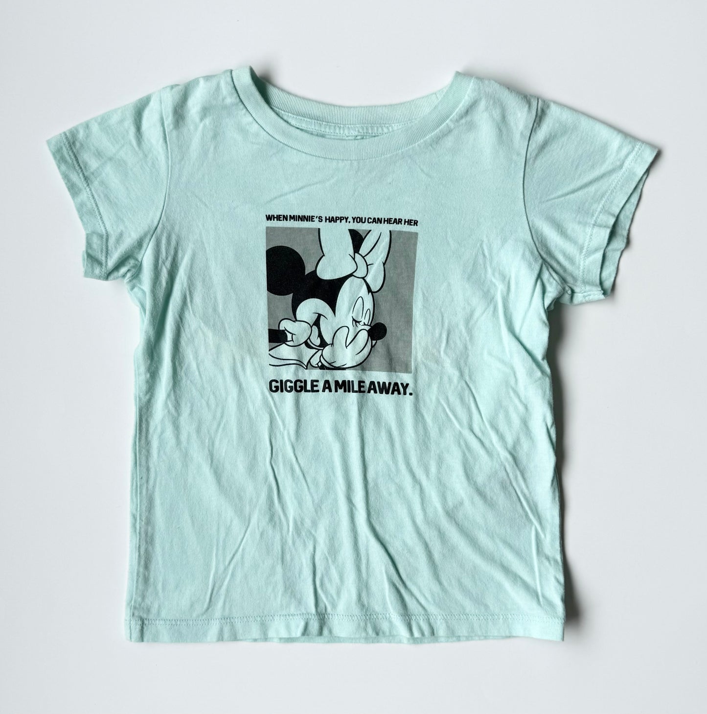 UT Uniqlo x Disney Light Blue Minnie “Giggle A Mile Away” T-Shirt (3-4 Years)