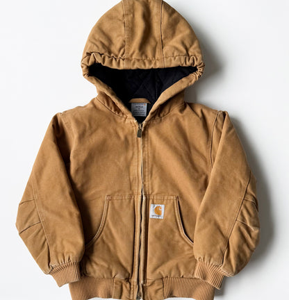 Carhartt Brown Active Flannel Quilt-Lined Cotton Duck Canvas Jacket - Extra Small (6 Years)