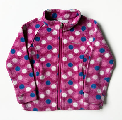 Columbia Pink Polkadot Fleece Zip Up (3T)