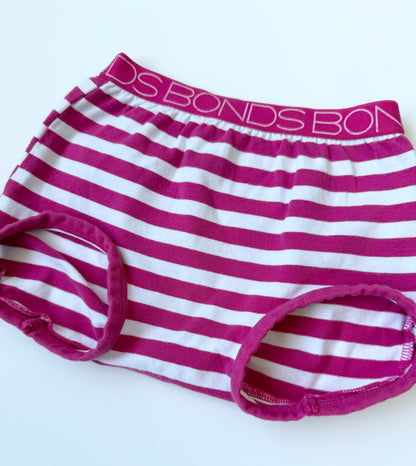 Bonds Pink & White Stripped Bloomer Shorts (2T)