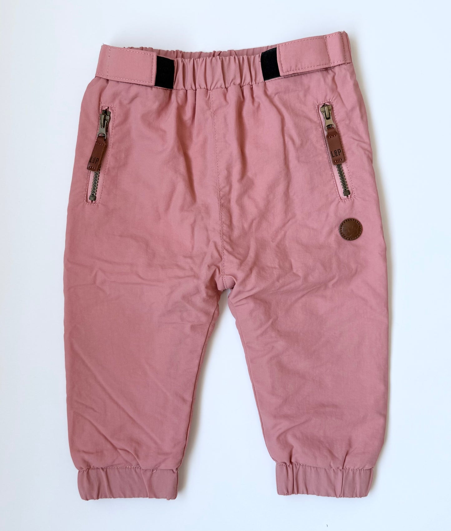 LP Apparel Pink Fleece Lined Wind Pants (6-12 Months)