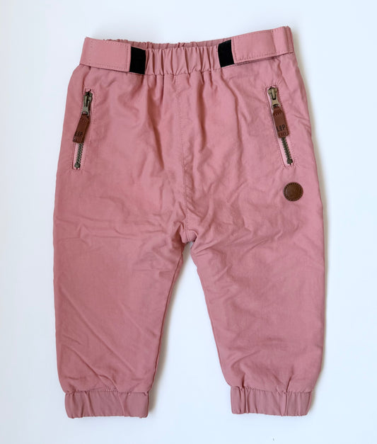 LP Apparel Pink Fleece Lined Wind Pants (6-12 Months)