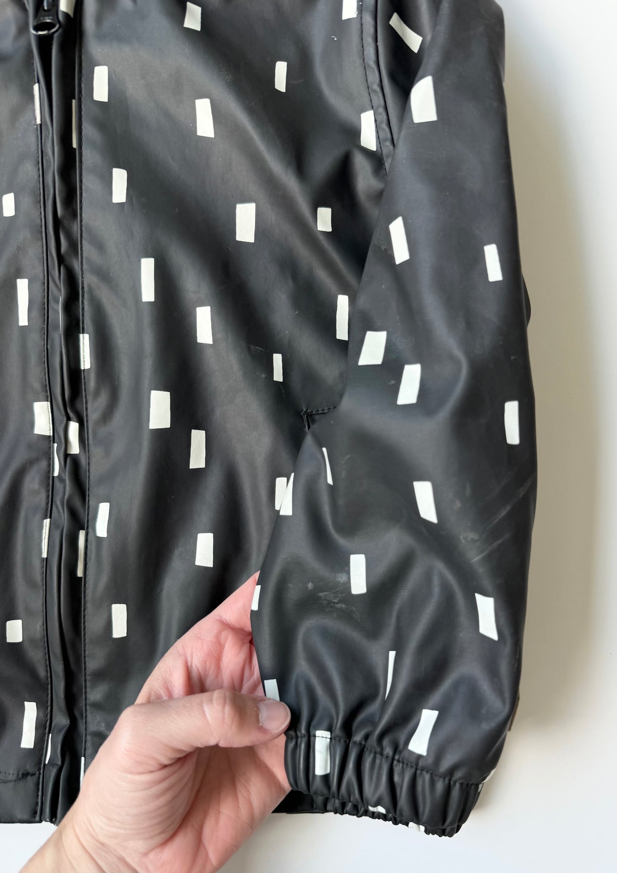 Miles the Label Black & White Lines Rain Coat (5 Years)