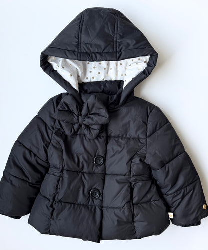 Kate Spade Black & Gold Polkadot Interior Puffer Jacket (18 Months)