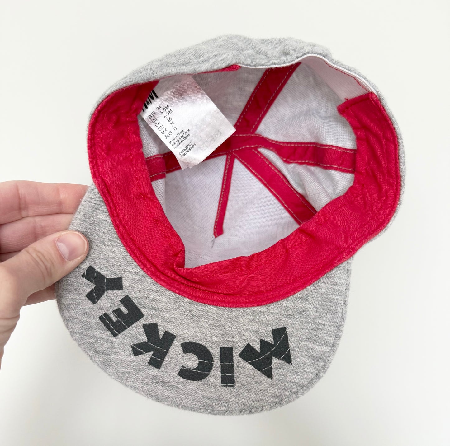 H&M Disney Heather Grey Mickey SnapBack Hat (6-9 Months)