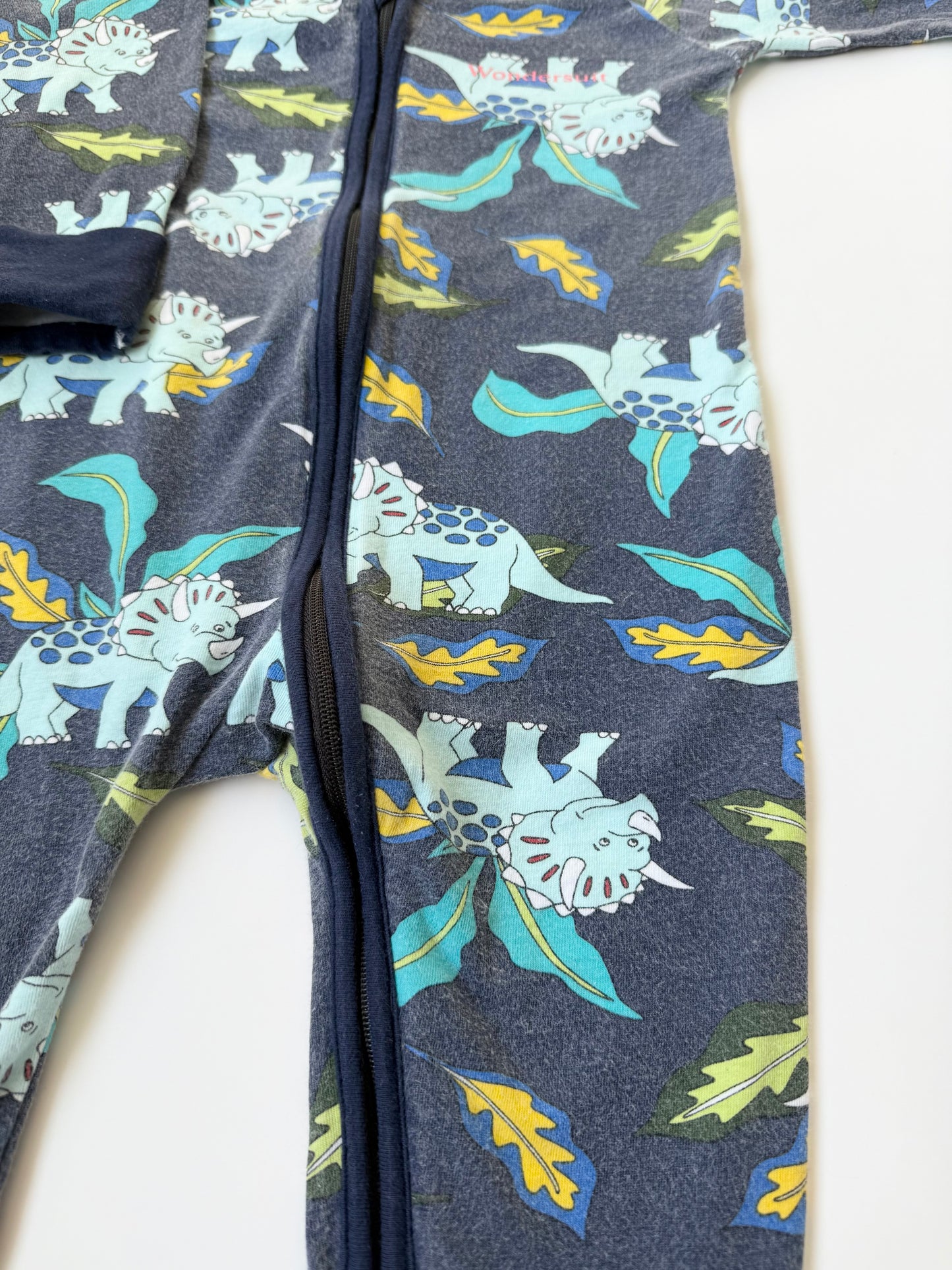 Bonds Wondersuit Blue Dinosaurs Sleeper Romper (6-12 Months)