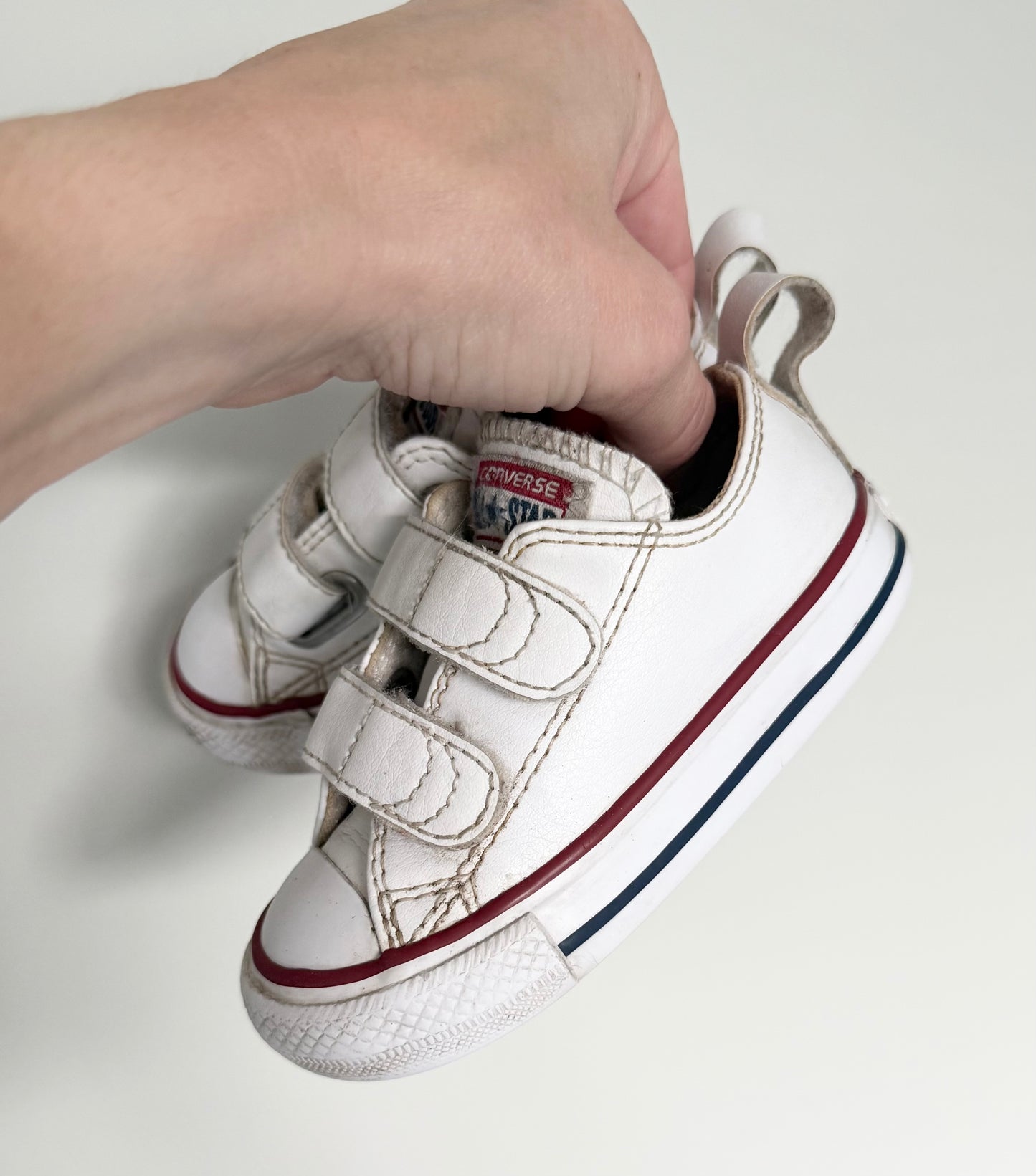 Converse White Leather Velcro Sneakers (5)