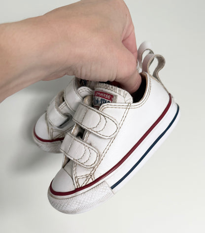 Converse White Leather Velcro Sneakers (5)