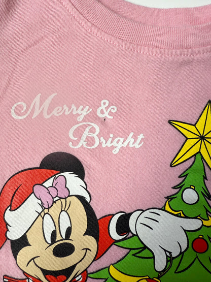 Old Navy x Disney Pink Minnie Mouse “Merry & Bright” T-Shirt (18-24 Months)