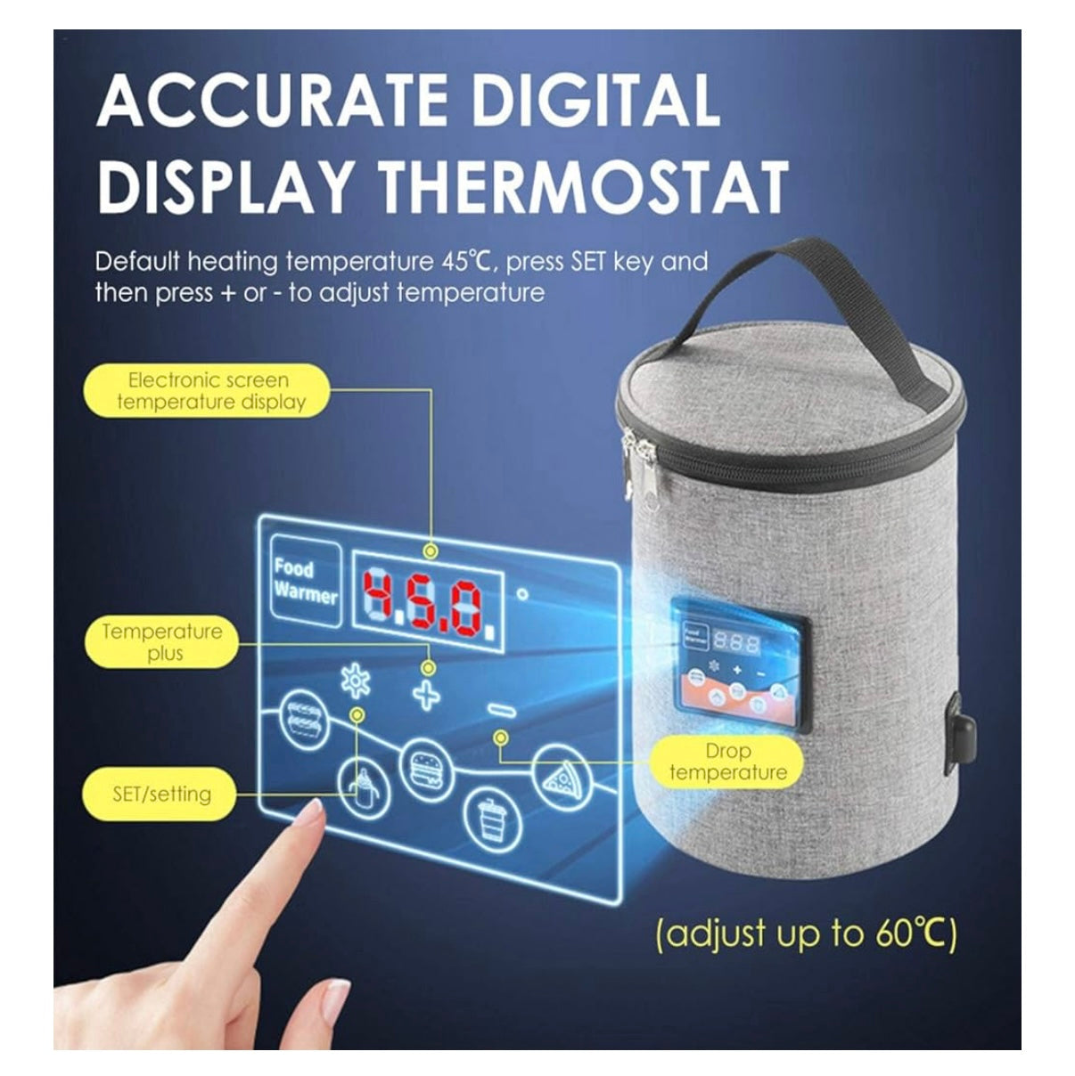 Baby Bottle Heated Bag - Grey