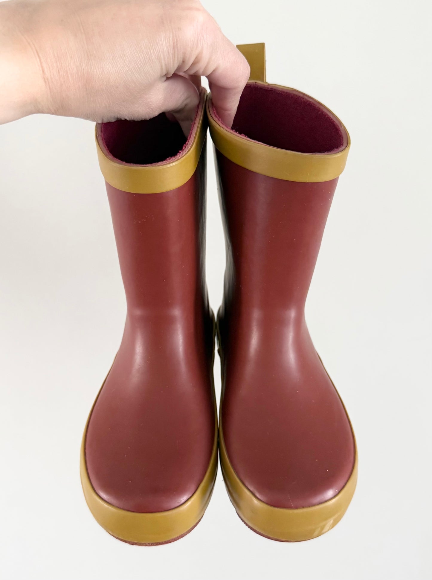 Coco Village Fauve Dark Red & Yellow Rubber Boots (10)
